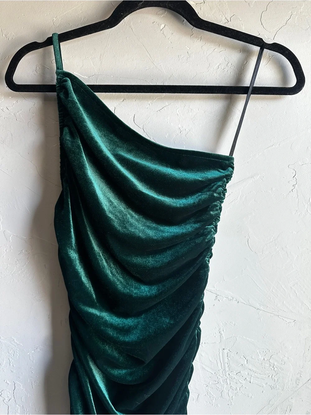 Lovers + Friends Milwood Midi Dress Emerald Velvet Ruched Y2K Party Sz S - Picture 4 of 14